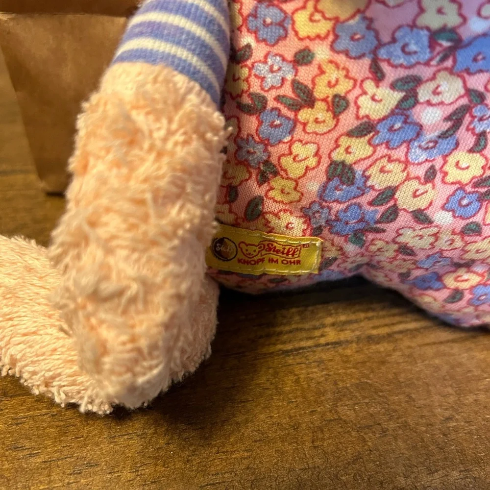 Steiff Pink Baby Stuffed Animal Hippo - Picture 5 of 5